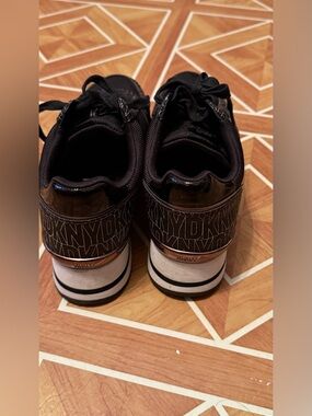 DKNY Black Logo Accent Men's Sneakers with Rose Gold Trim